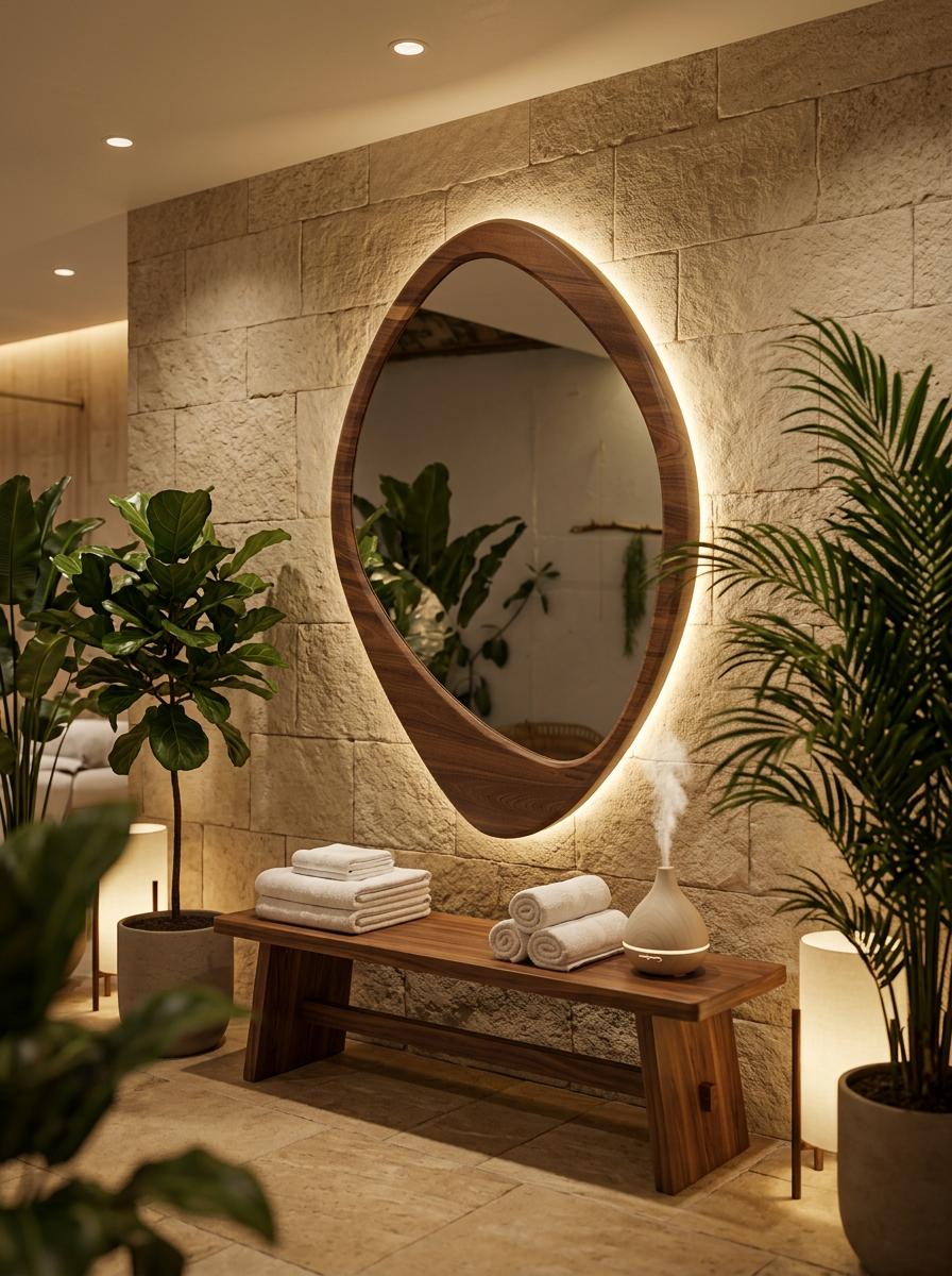 Зеркало Капля Дерево — Wellness spa